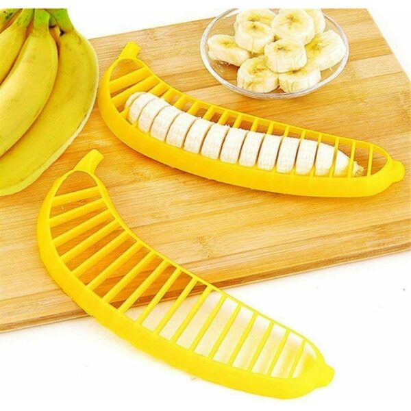 Yellow Banana Slicer – Easy, Uniform Banana Cutter for Home Use