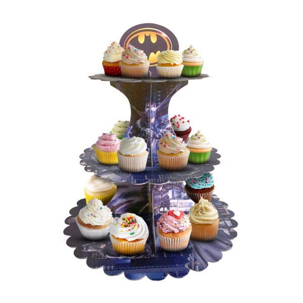 Batman Cupcake Stand Cardboard 3 Tier Cake Stand