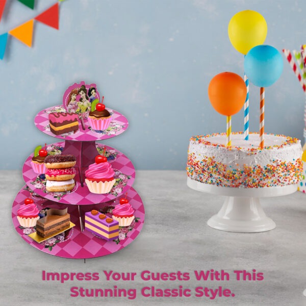 Cup Cake Stand Cardboard – 3 Tier Princesses Display Tower