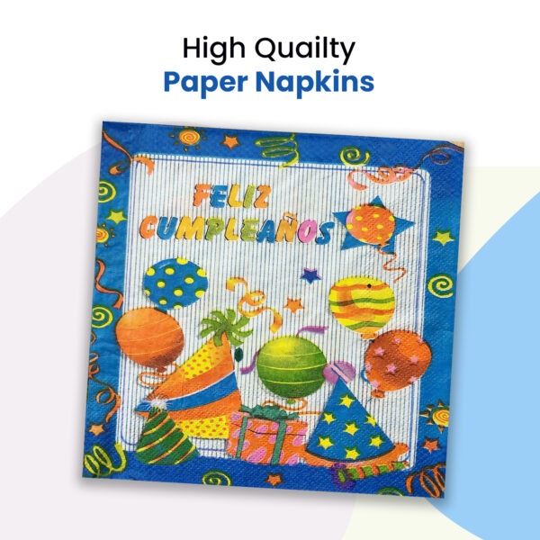 10X Paper Napkins Blue – Birthday Party 2 Ply Disposable Serviettes