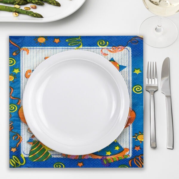 10X Paper Napkins Blue – Birthday Party 2 Ply Disposable Serviettes