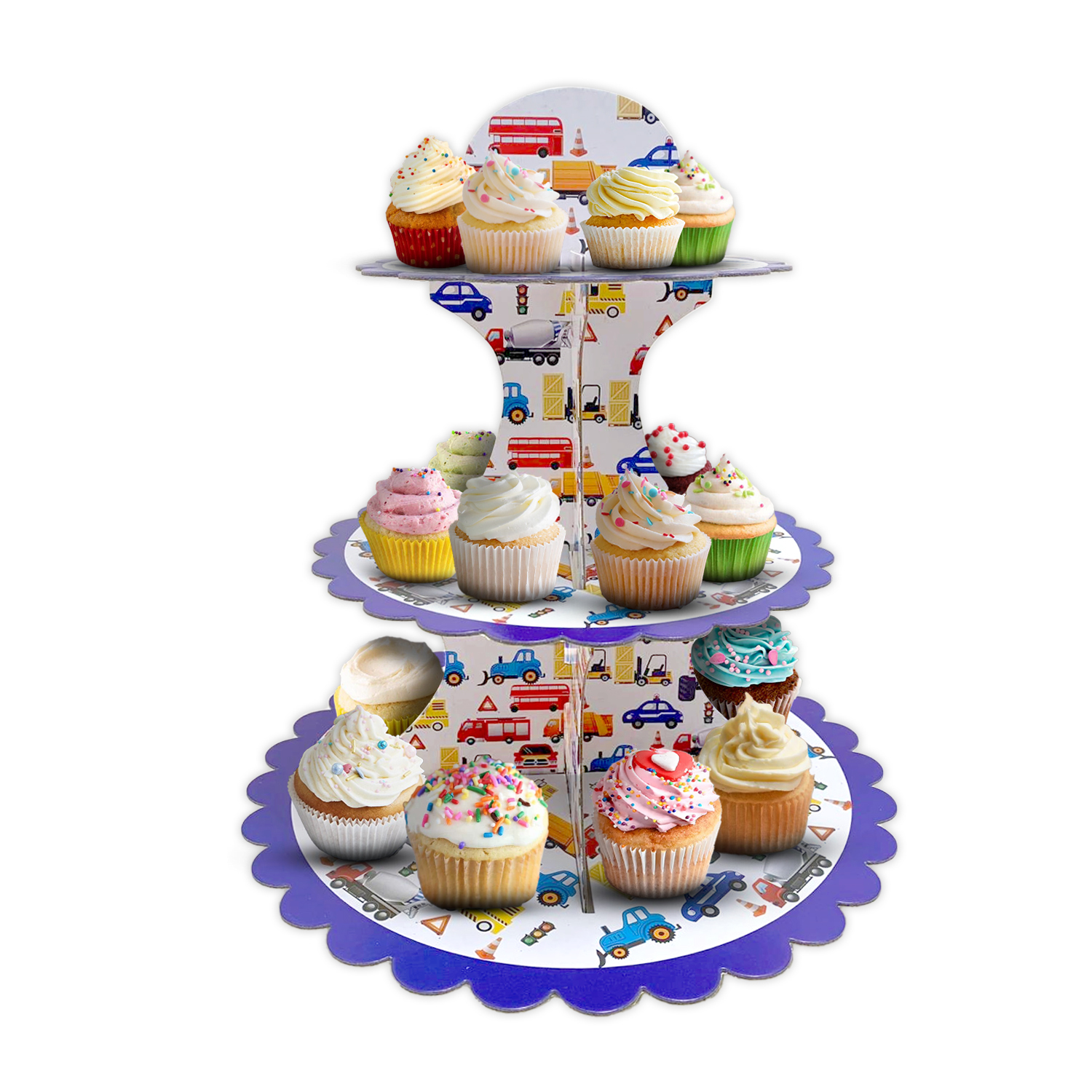 Cars 3 Cupcake Stand Cardboard 3-Tier Cake Stand
