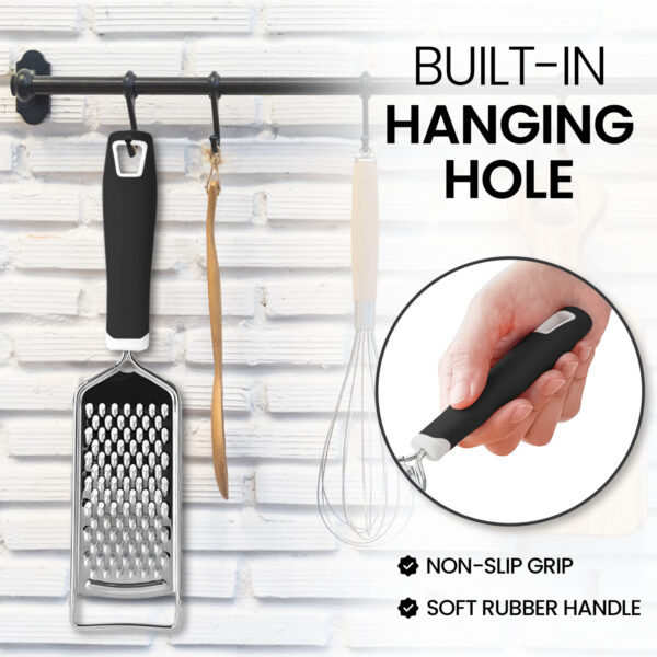 Stainless Steel Cheese Grater With Handle – Lemon Zester Tool