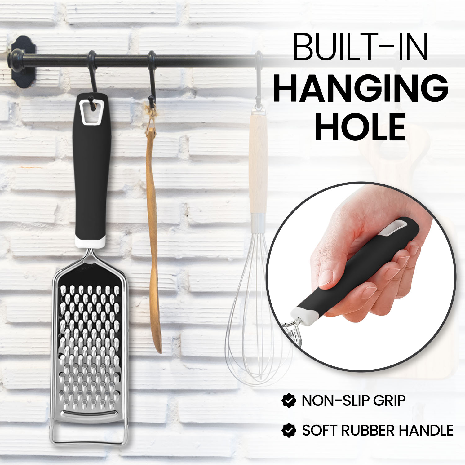 Stainless Steel Cheese Grater With Handle – Lemon Zester Tool