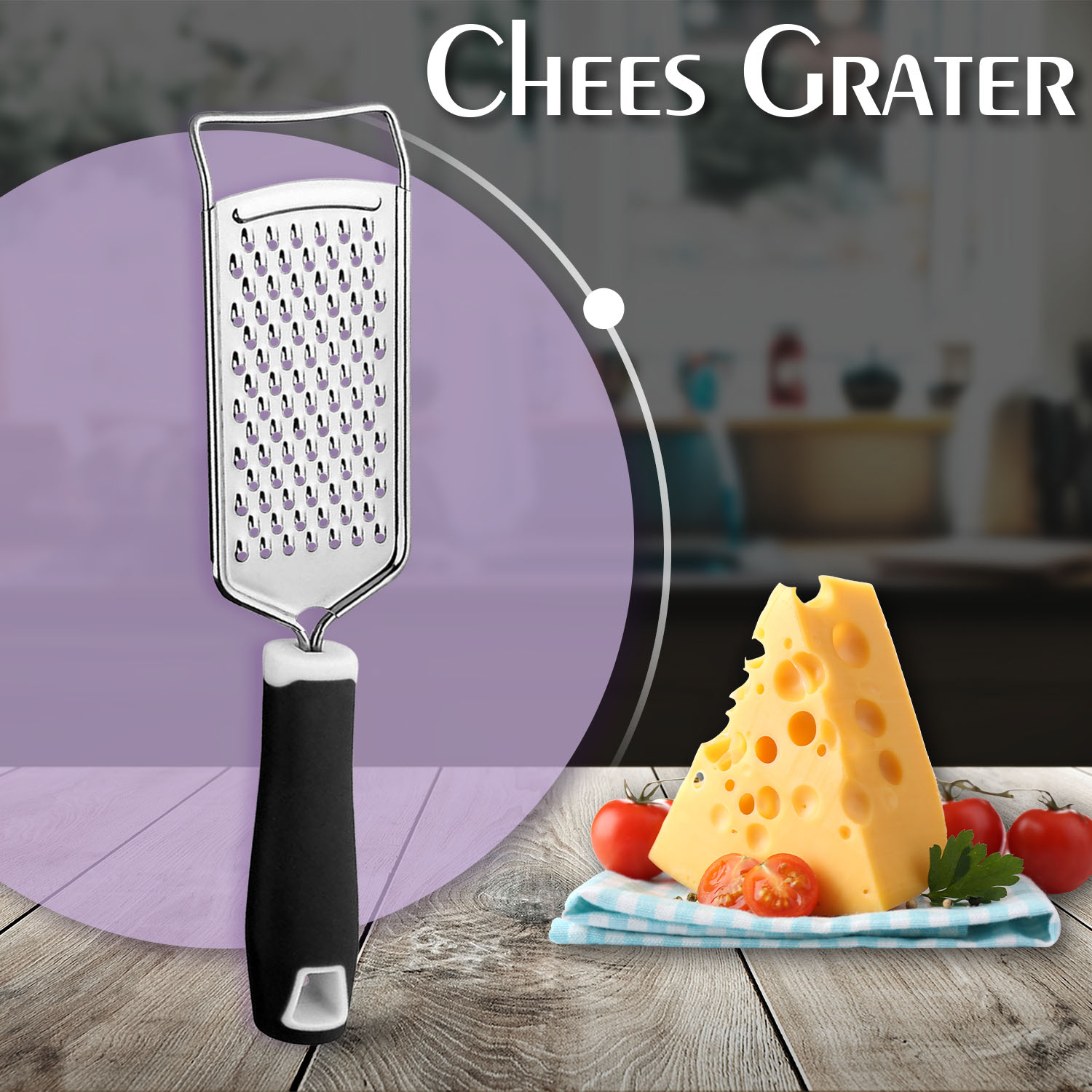 Stainless Steel Cheese Grater With Handle – Lemon Zester Tool