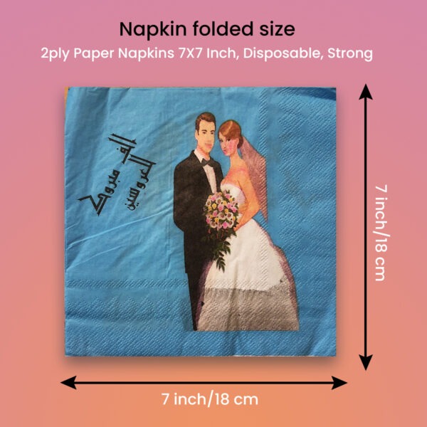 Blue Napkins Paper – 10x 2-Ply Couple Disposable Serviettes