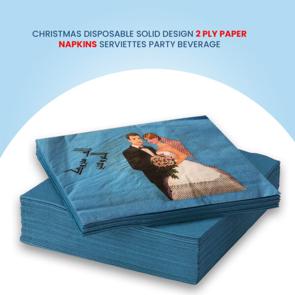 Blue Napkins Paper – 10x 2-Ply Couple Disposable Serviettes