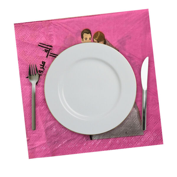 Pink Disposable Napkins – 10x 2-Ply Couple Paper Serviettes