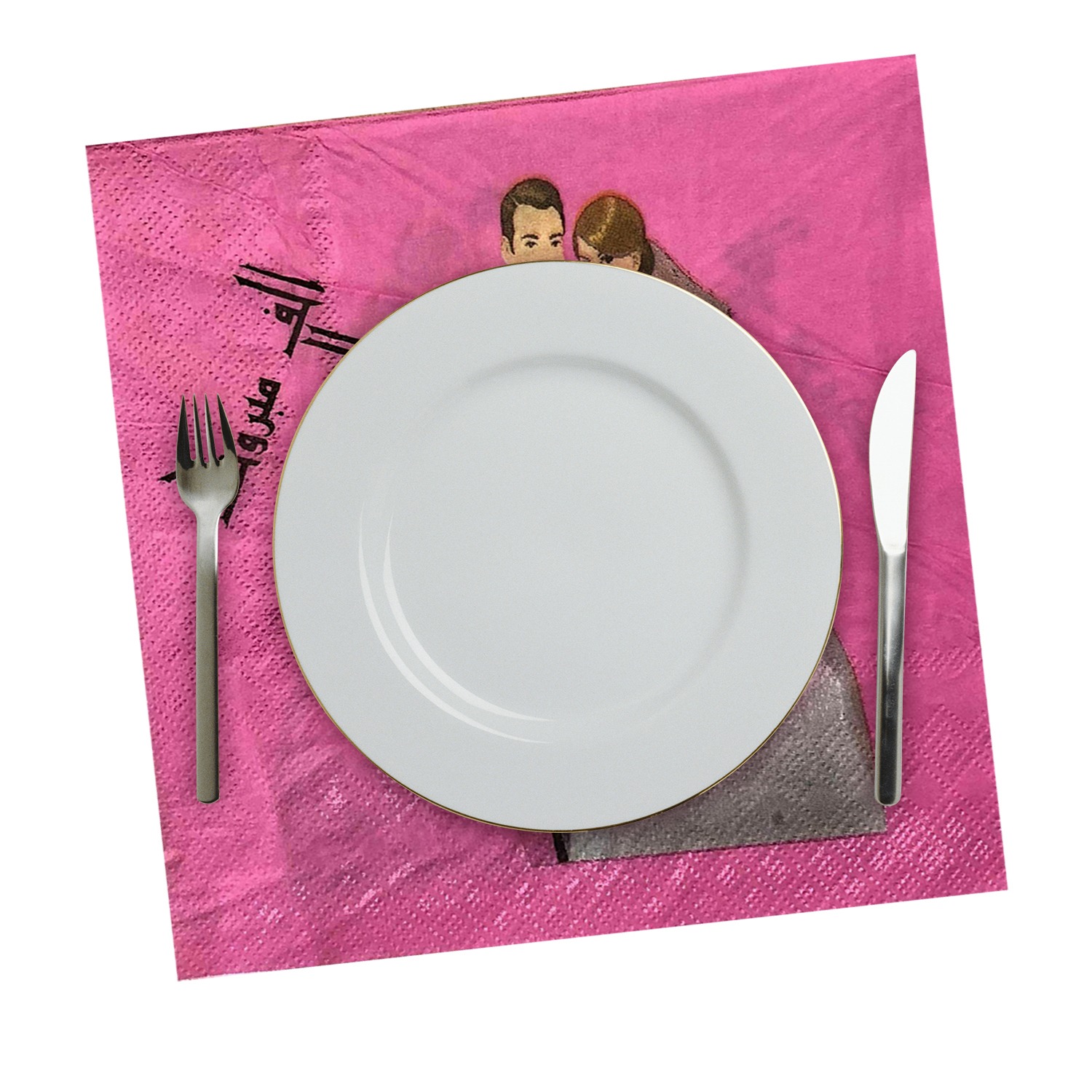 Pink Disposable Napkins – 10x 2-Ply Couple Paper Serviettes