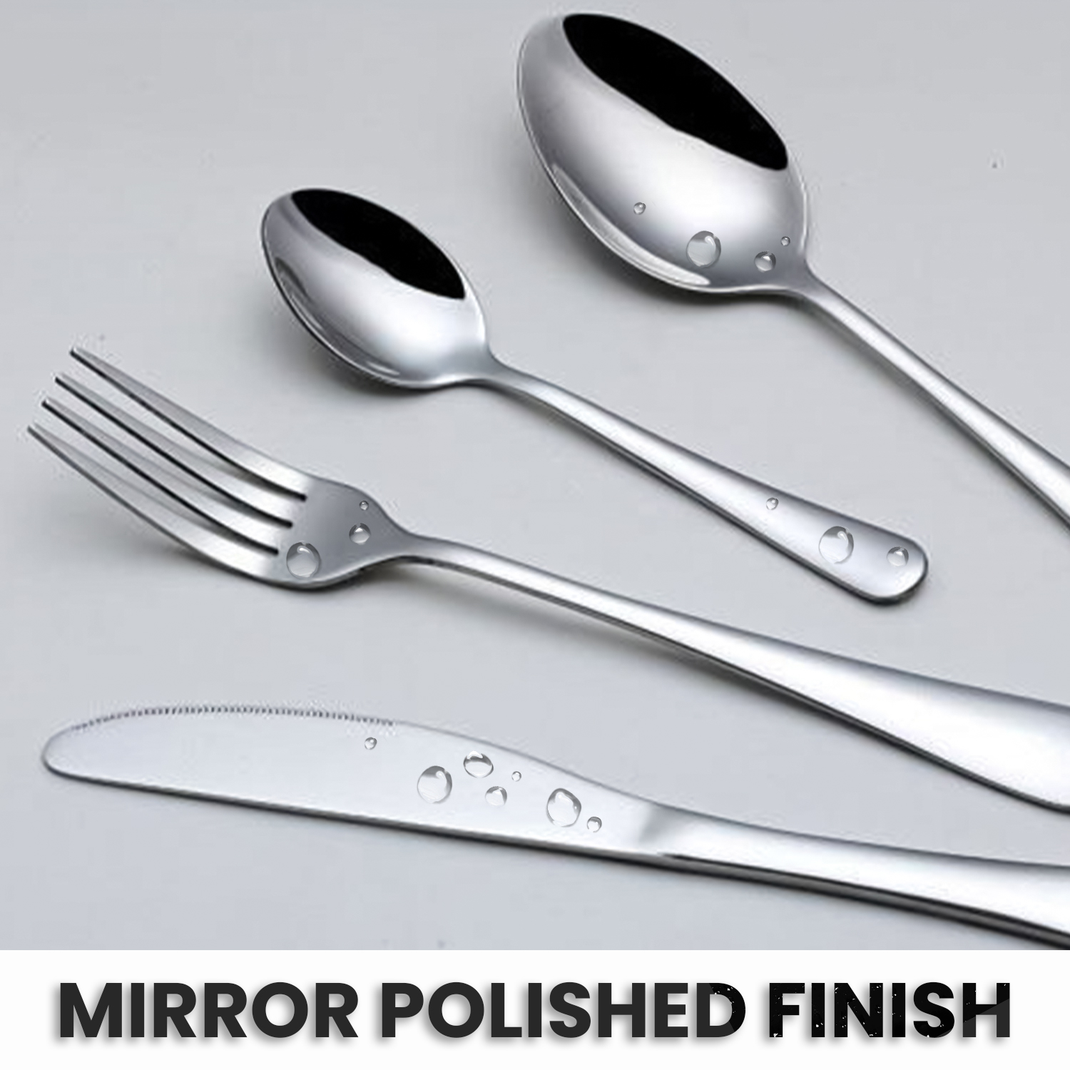 16 Piece Cutlery Set – Stainless Steel Service for 4 with Mirror Finish