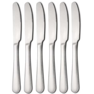 6X Stainless Steel Table Knives – Elegant Polished Dinner Set