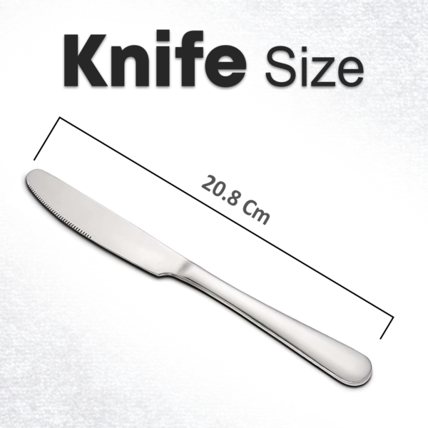 6X Stainless Steel Table Knives – Elegant Polished Dinner Set