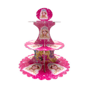 Disney Princess-4 Cupcake Stand Cardboard 3 Tier Cake Desserts Stand