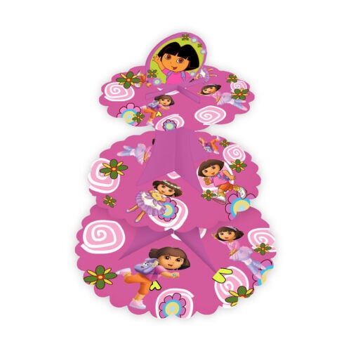 3 Tier Dora the Explorer Cardboard Cupcake Stand – Party Decor