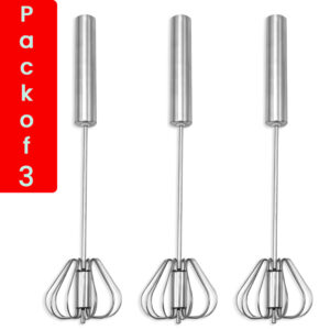 Egg Beater UK – Pack of 3 Manual Semi-Automatic Whisks for Kitchen
