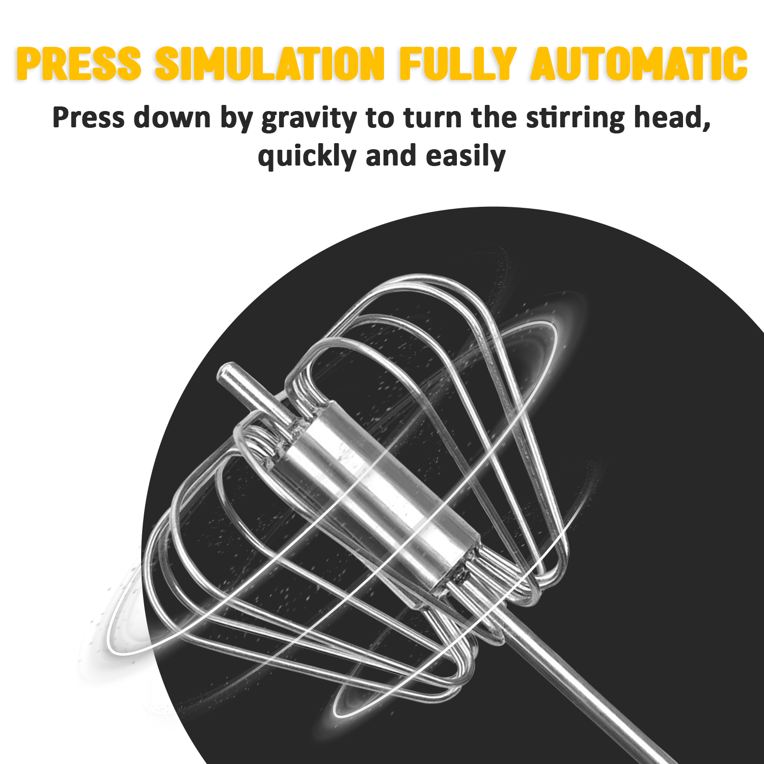 Premium Stainless Steel Egg Beater with Rotating Whisk Head