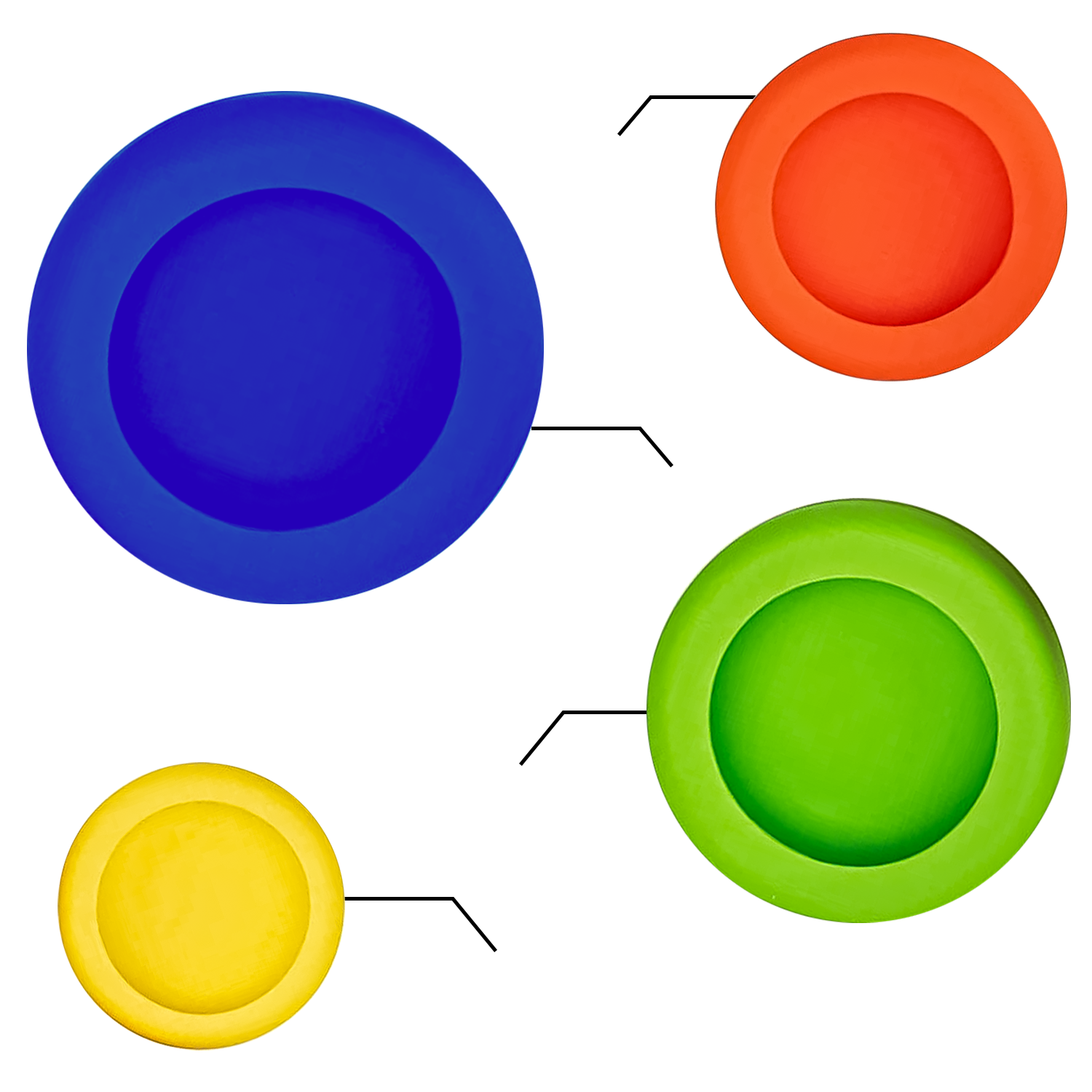 AEX Food Huggers 4pc Silicone Food Savers