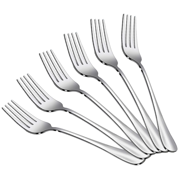 6X Stainless Steel Dinner Fork Set – Sleek Ergonomic Cutlery