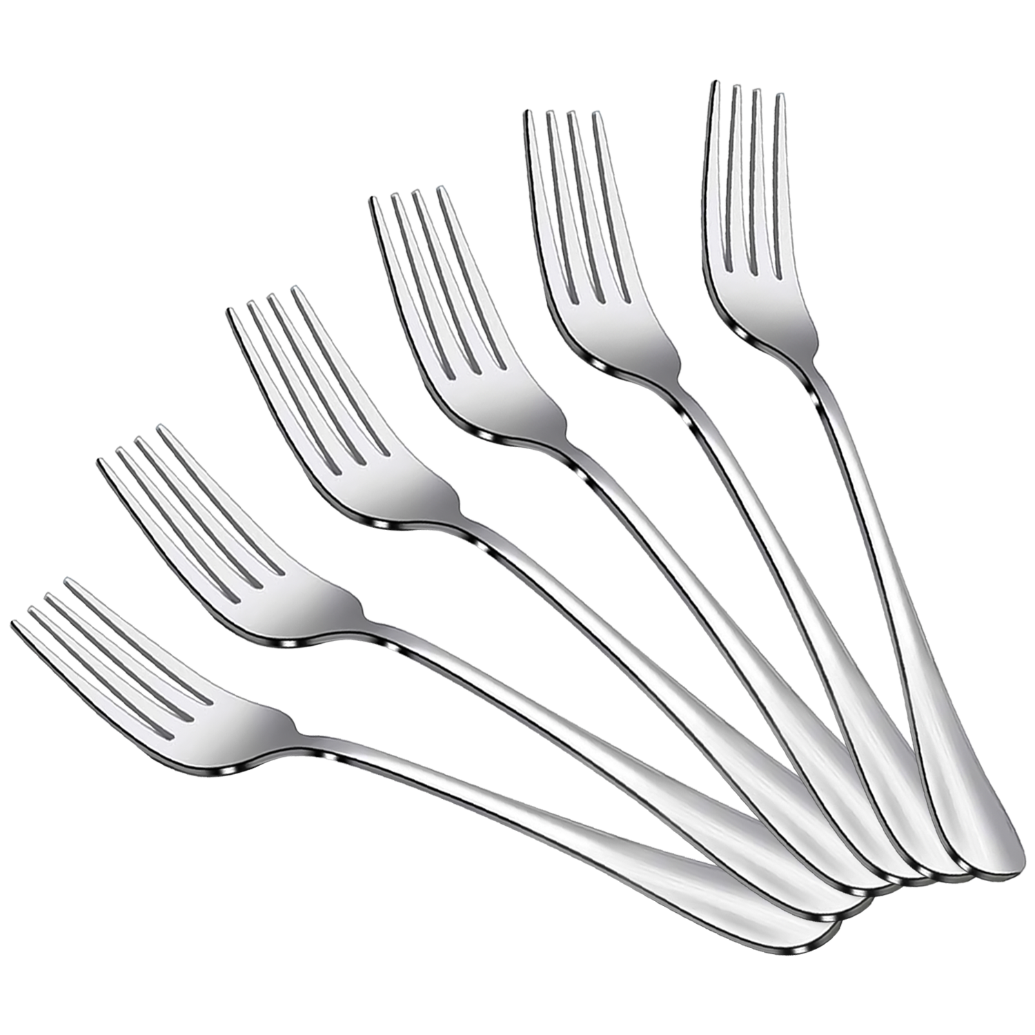6X Stainless Steel Dinner Fork Set – Sleek Ergonomic Cutlery