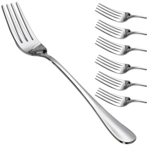 6X Stainless Steel Dinner Fork Set – Sleek Ergonomic Cutlery