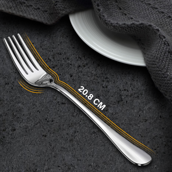 6X Stainless Steel Dinner Fork Set – Sleek Ergonomic Cutlery