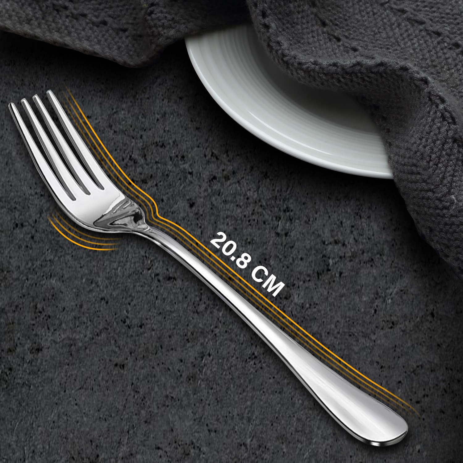6X Stainless Steel Dinner Fork Set – Sleek Ergonomic Cutlery