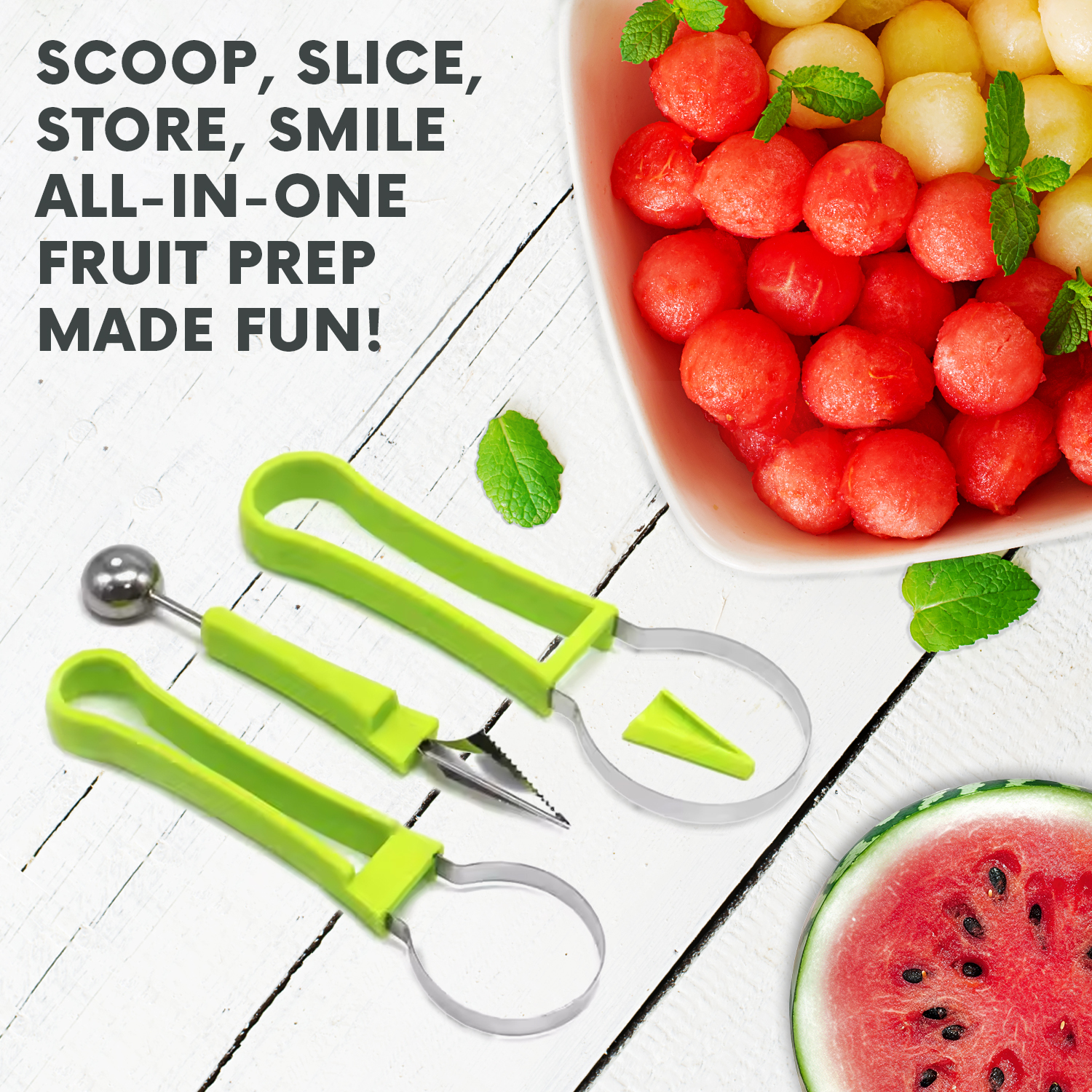 4 in 1 Fruit Carver Set – Stainless Steel Precision Carving Tools