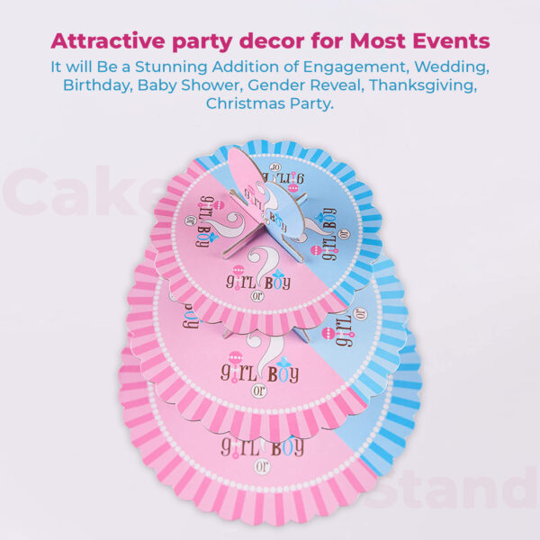 3-Tier Cardboard Cupcake Tier Stand – Boy or Girl Party Decor