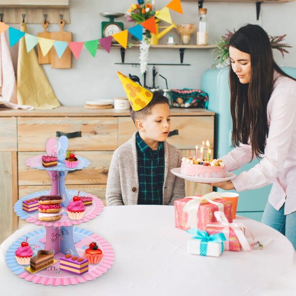 3-Tier Cardboard Cupcake Tier Stand – Boy or Girl Party Decor