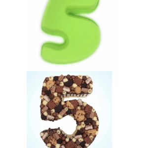 Green Silicone Cookie Mould Tray – Large Number 5 Cake Tin