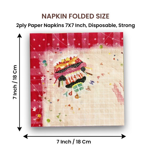 Pink Disposable Napkins – 10x 2-Ply Happy Birthday Paper Serviettes