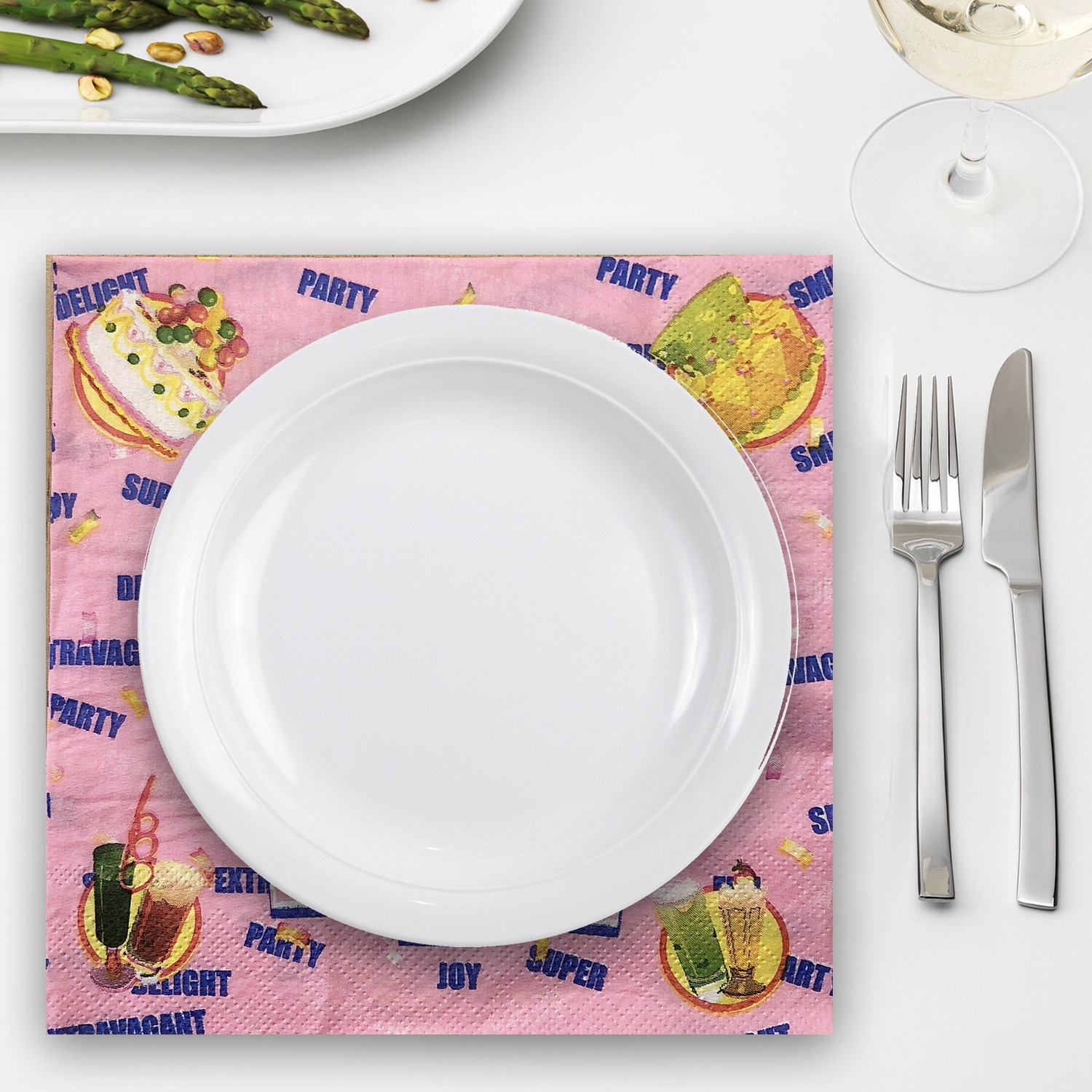 10X Happy Birthday Pink Disposable 2 Ply Paper Napkins Serviettes Occasion Party Tableware