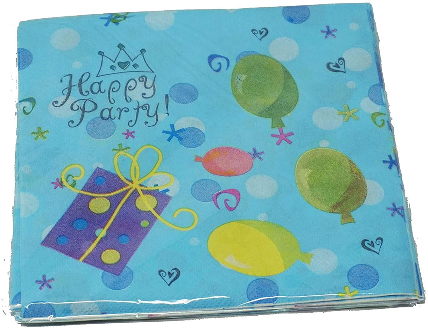 10X Sky Blue Paper Napkins – Birthday Party 2 Ply Disposable Serviettes