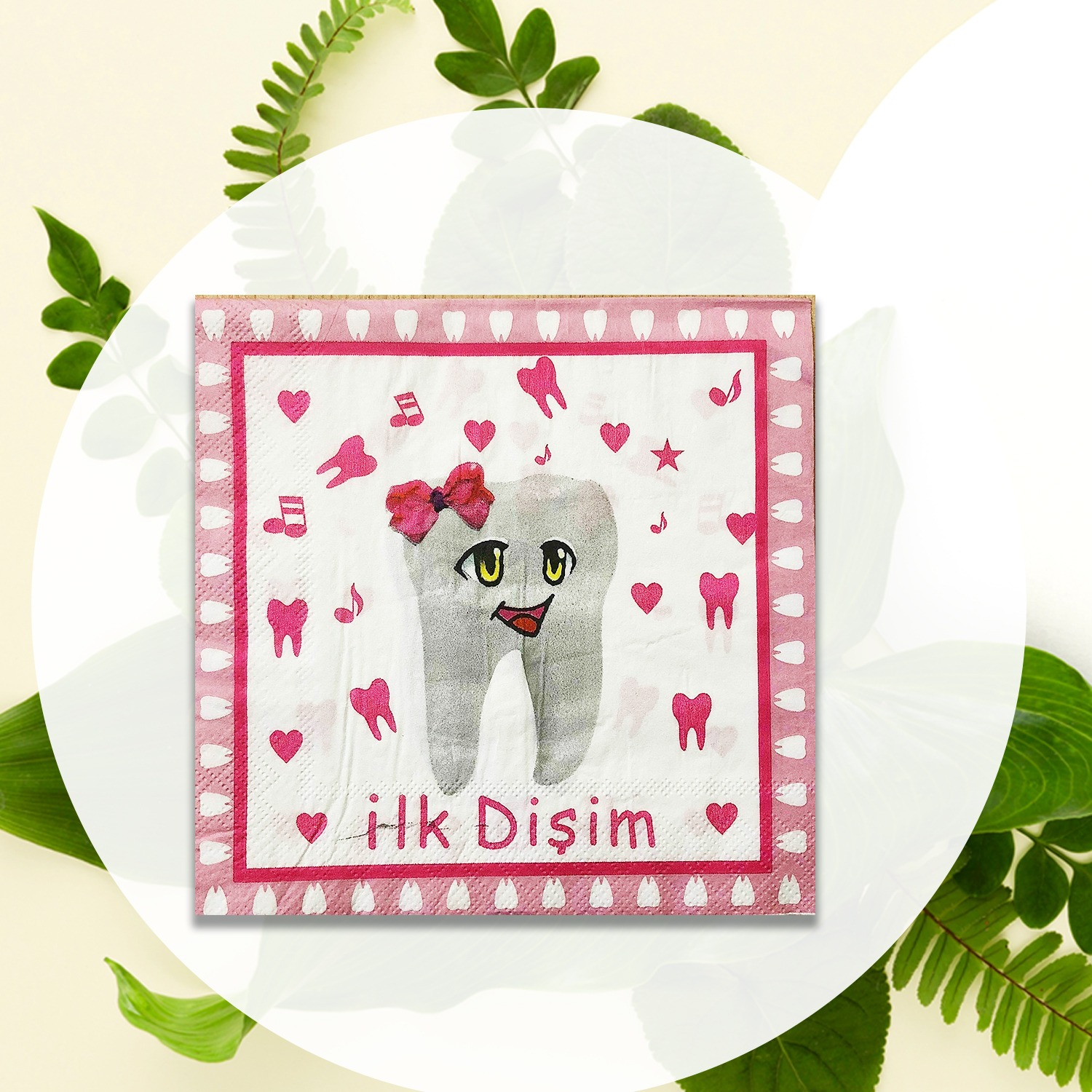 Pink Serviettes – 10x 2-Ply İlk Dişim Disposable Party Napkins