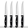 Stainless Steel Steak Knives Set of 4 – Ergonomic Black Handles