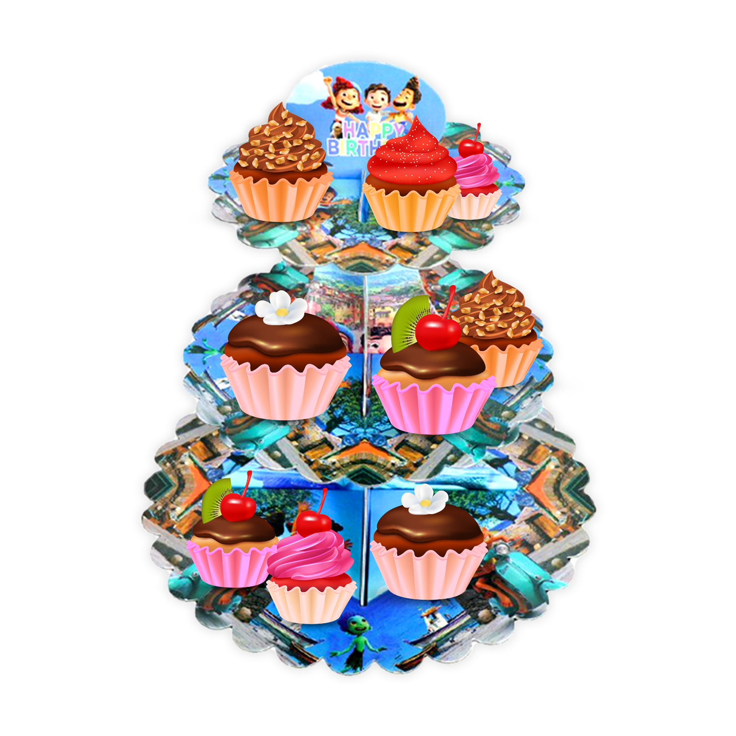 3 Tier Luca Cardboard Cupcake Stand