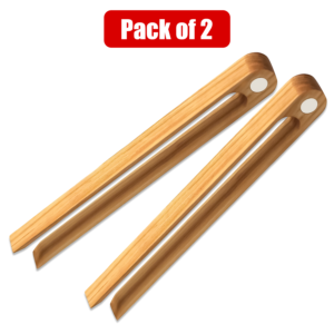 2X Magnetic Wooden Toaster Tongs
