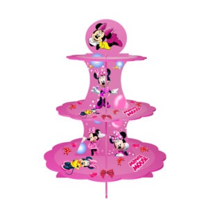 Minnie Mouse Cupcake Display Stand – 3 Tier Pink Cardboard Stand