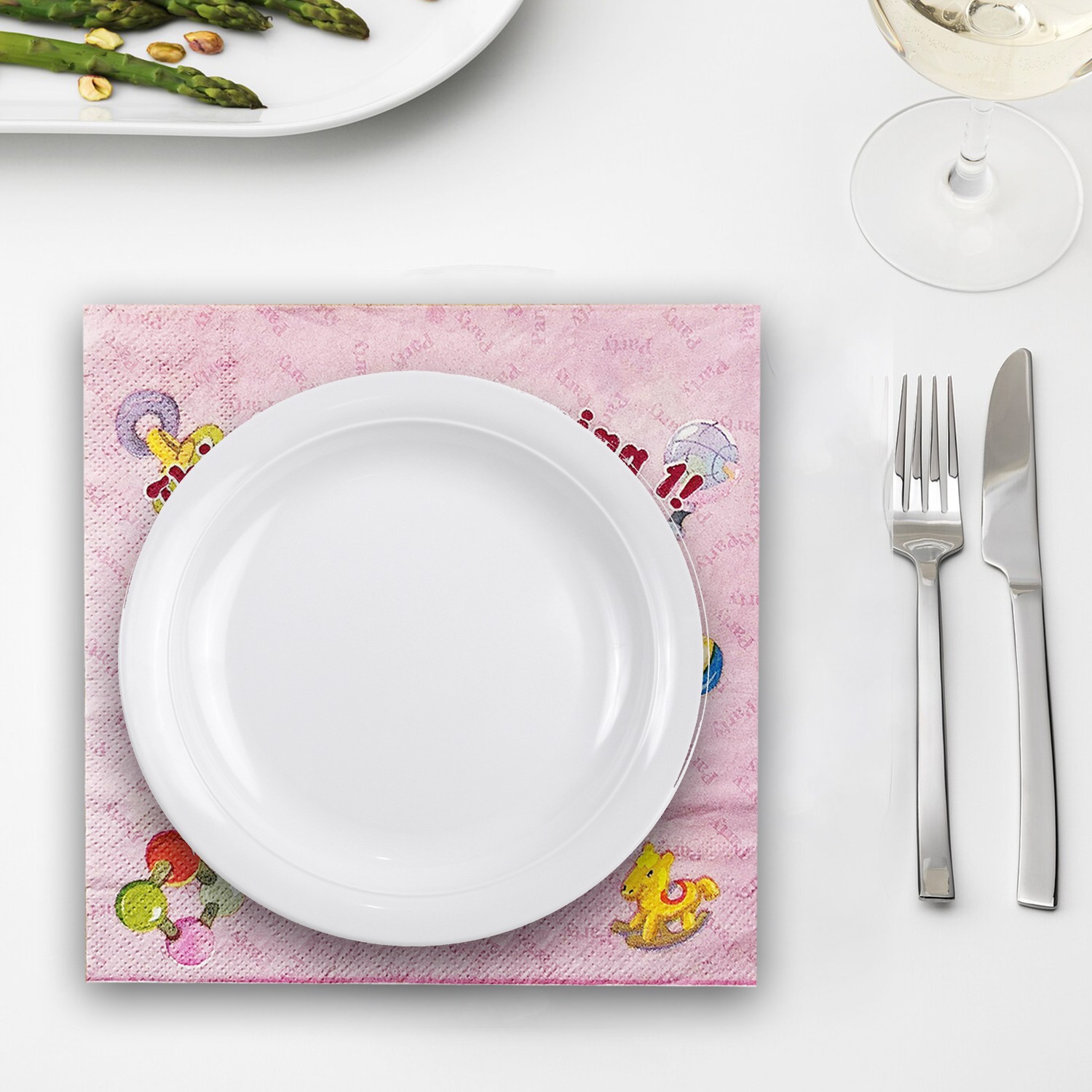 Pink Serviettes – 10x 2-Ply My 1st Birthday Paper Napkins