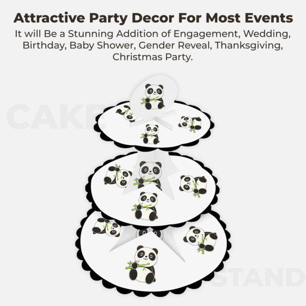 3-Tier Cup Cake Stand – Panda Cardboard Dessert Tower