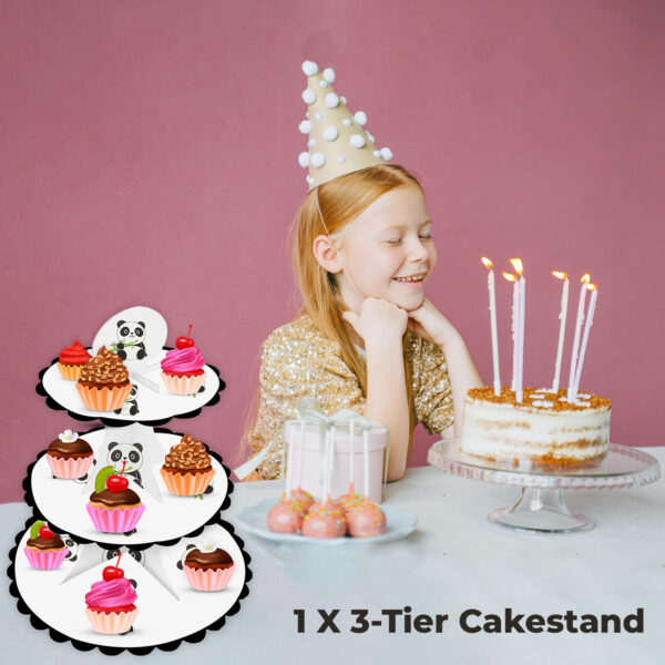 3-Tier Cup Cake Stand – Panda Cardboard Dessert Tower