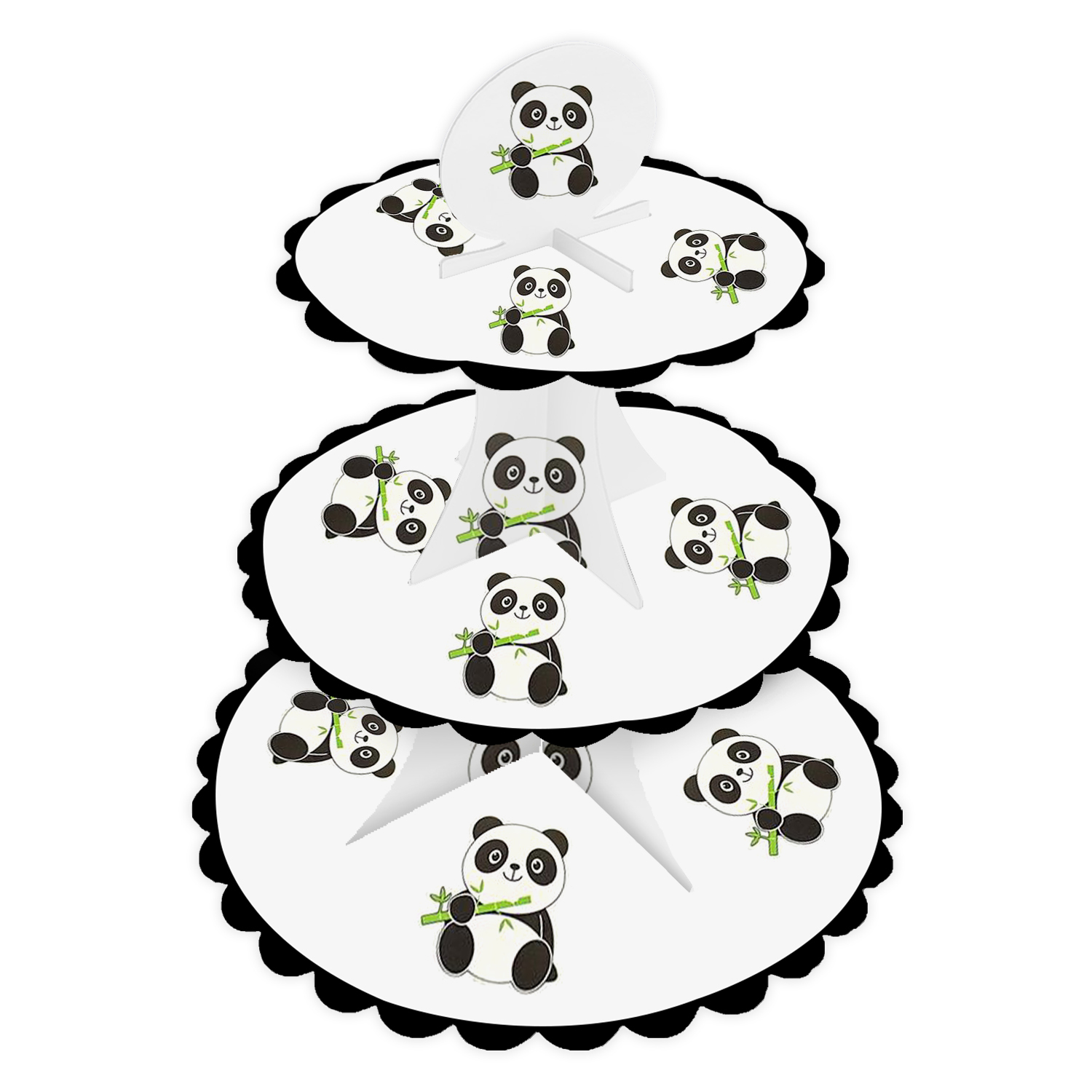 3-Tier Cup Cake Stand – Panda Cardboard Dessert Tower