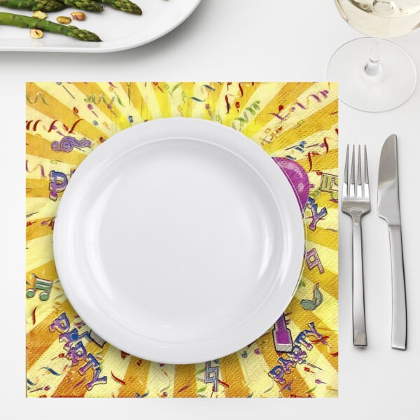 Yellow Paper Napkin – 10x Disposable 2-Ply Party Serviettes