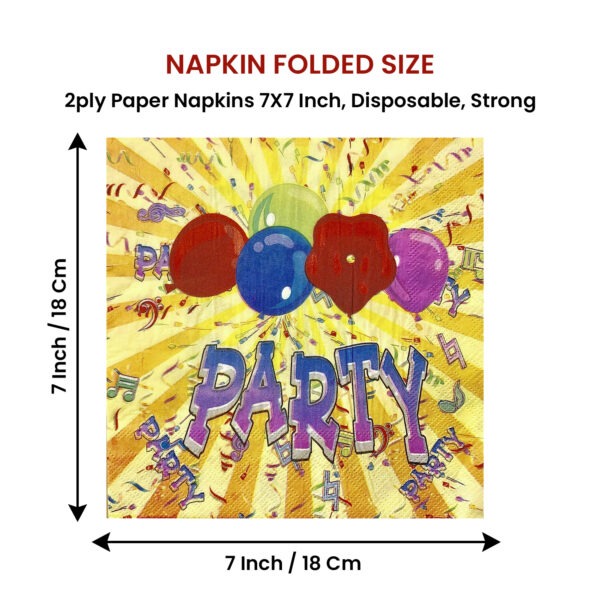 Yellow Paper Napkin – 10x Disposable 2-Ply Party Serviettes