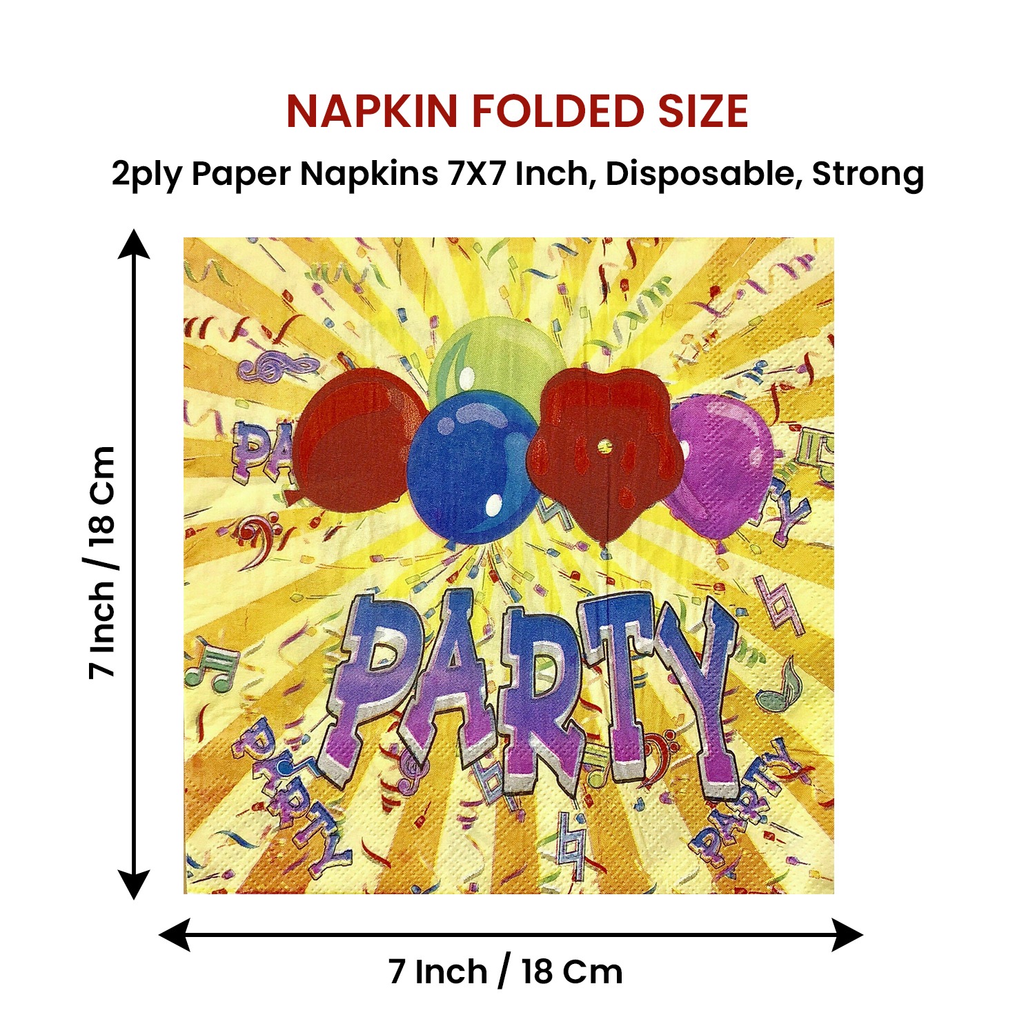 Yellow Paper Napkin – 10x Disposable 2-Ply Party Serviettes