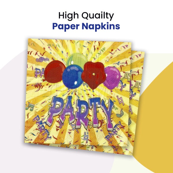 Yellow Paper Napkin – 10x Disposable 2-Ply Party Serviettes