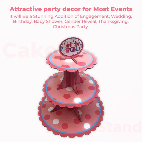 Cupcakes with Stand – 3 Tier Pink Dot Cardboard Display