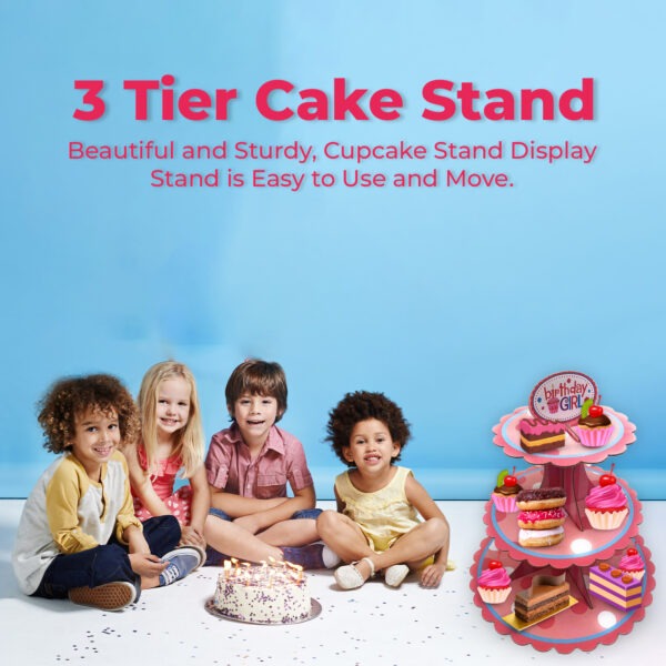 Cupcakes with Stand – 3 Tier Pink Dot Cardboard Display