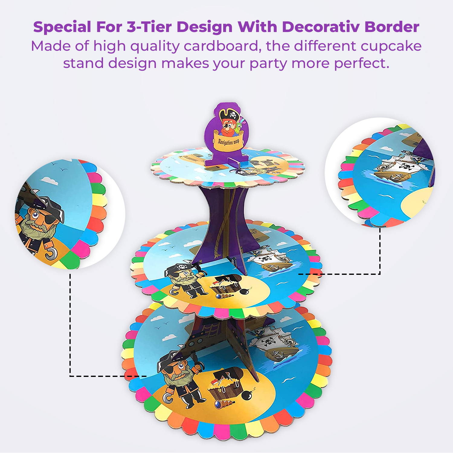 Best 3 Tier Cake Stand Cardboard – Pirate-Themed Cupcake Display