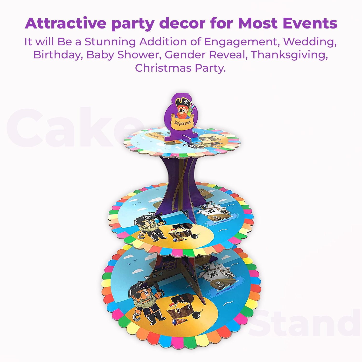 Best 3 Tier Cake Stand Cardboard – Pirate-Themed Cupcake Display